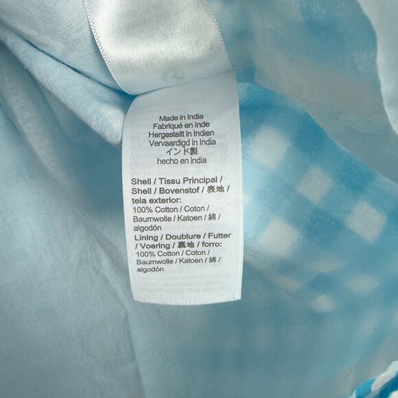 J. Crew Factory High-Neck Swing Top Sleeveless Blue Gingham Size Medium M - Picture 7 of 11